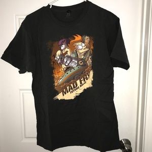 🔴 Men's Large Futurama/Mad Max Graphic T-shirt